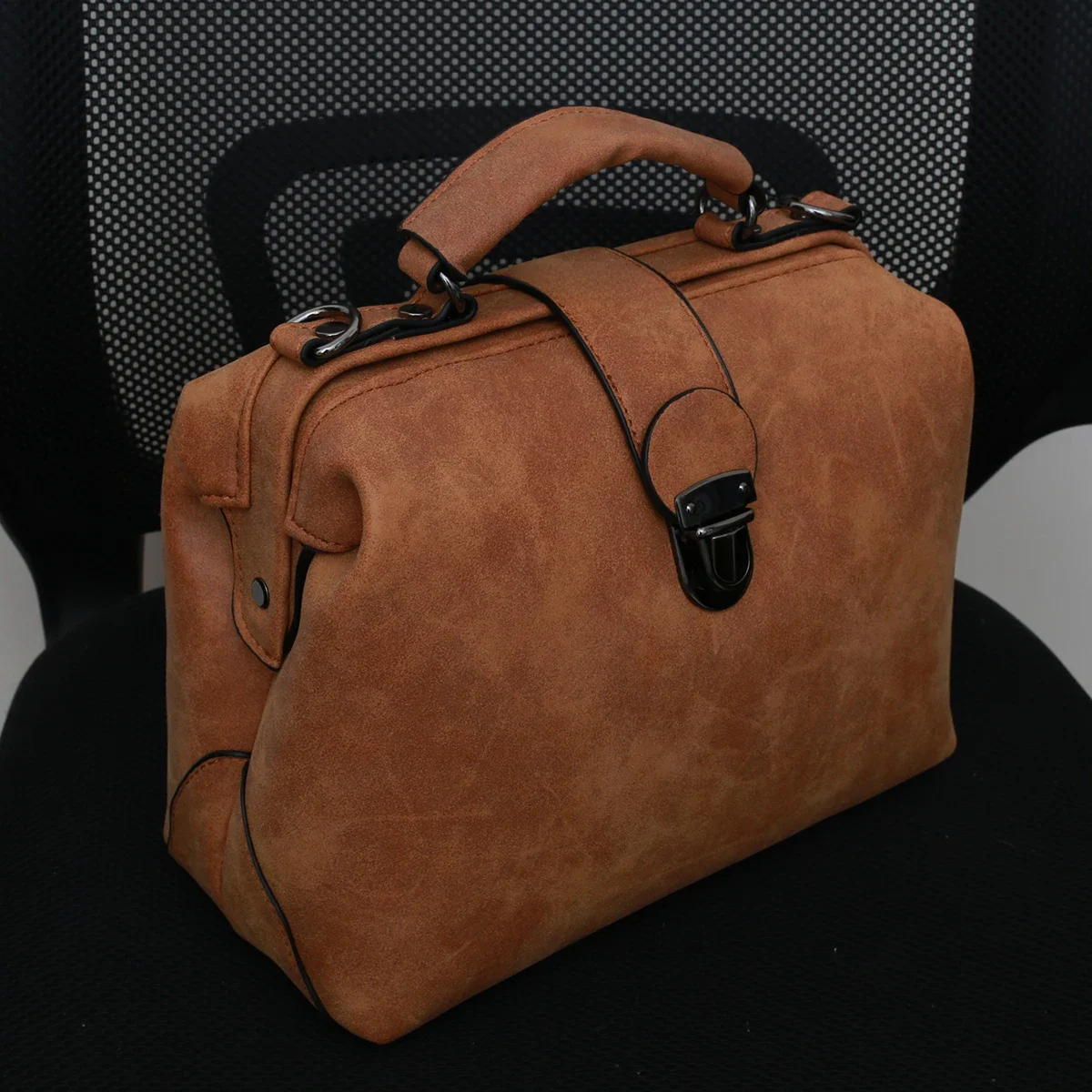 Moda Plaid nity projekt lekarz Crossbody torby dla kobiet 2022 wysokiej jakości PU skórzana Tote jednolity kolor torebki na ramię — zdjęcie 2