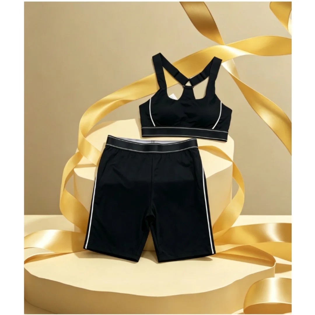 

Summer New Style Women's Short-sleeved Tank Top Yoga Pants Casual Sportswear Set