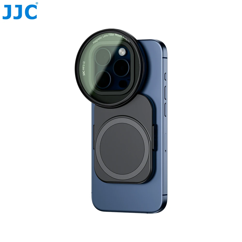 

JJC Модернизированный адаптер магнитного фильтра для объектива 67 мм для iPhone 16 15 14 Pro Max iPhone Видеофильтр с двусторонним холодным башмаком MagSafe