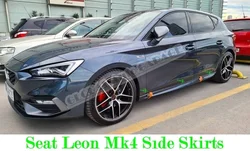 For Seat Leon Mk4 Side Skirt Threshold+Side Skirts Attachment 2020-2022 Sill Trim Car Styling Auto Universal Spoiler Mud Flaps