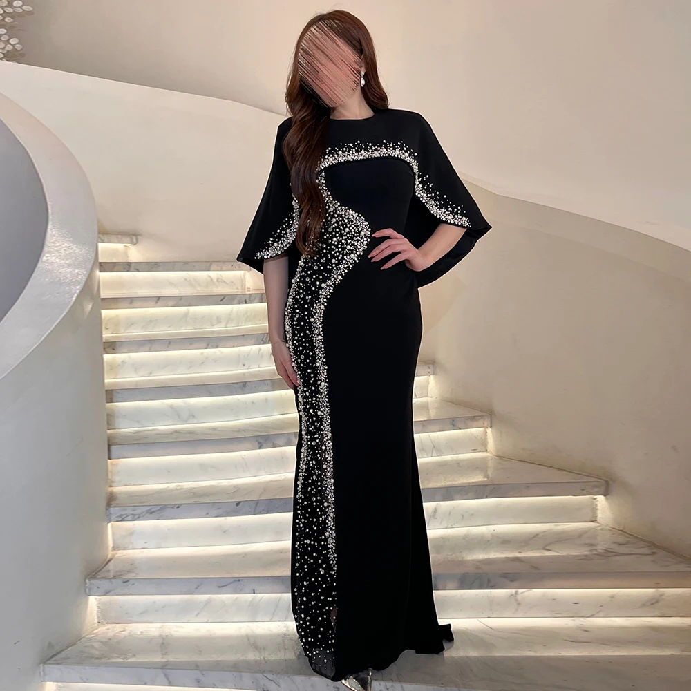 

Индивидуальные вечерние платья с жемчугом и бисером для женщин, трикотаж с круглым вырезом, элегантное вечернее платье, сексуальные коктейльные платья русалки на заказ