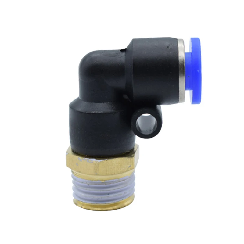 PL Elbow Pneumatic Fitting M5 1/8 1/4 3/8 1/2 BSP Male Thread Air Quick Connector L Shape Push In Hose OD 4 5 6 8 10 12 14 16mm