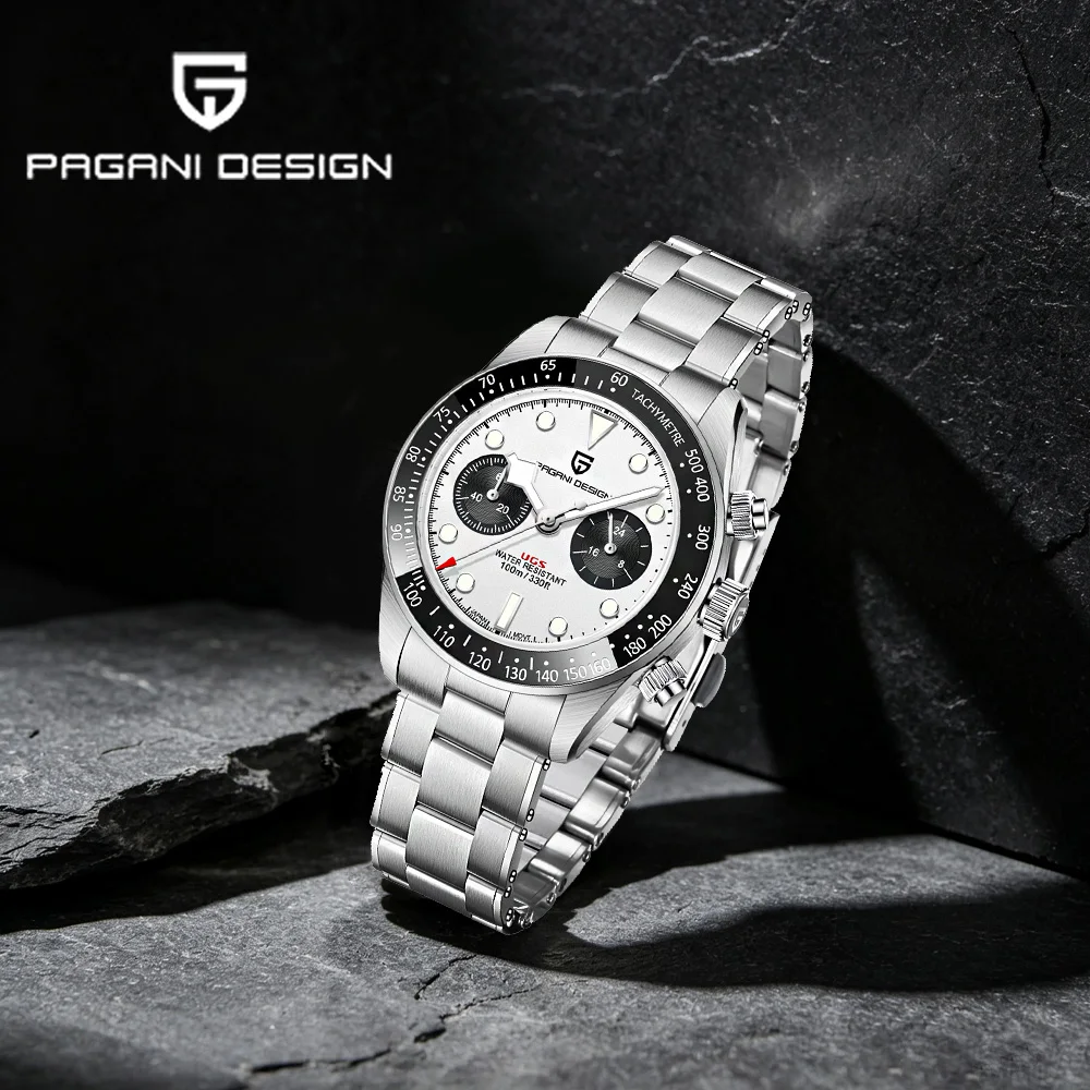 2026 Pagani Design Herren Panda-Uhren Business Mode Herren Chronograph Quarzuhren Herren Edelstahl AR Saphirglas