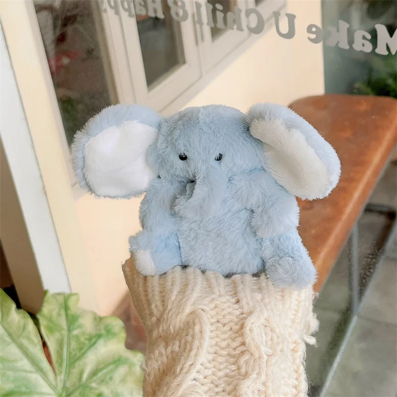 Cute Plush Elephant Earphone Case For Apple Airpods 4 Pro 2 3 1 Cover Kawaii Cartoon Fluffy Headphone Cases For Airpod Pro 2 3