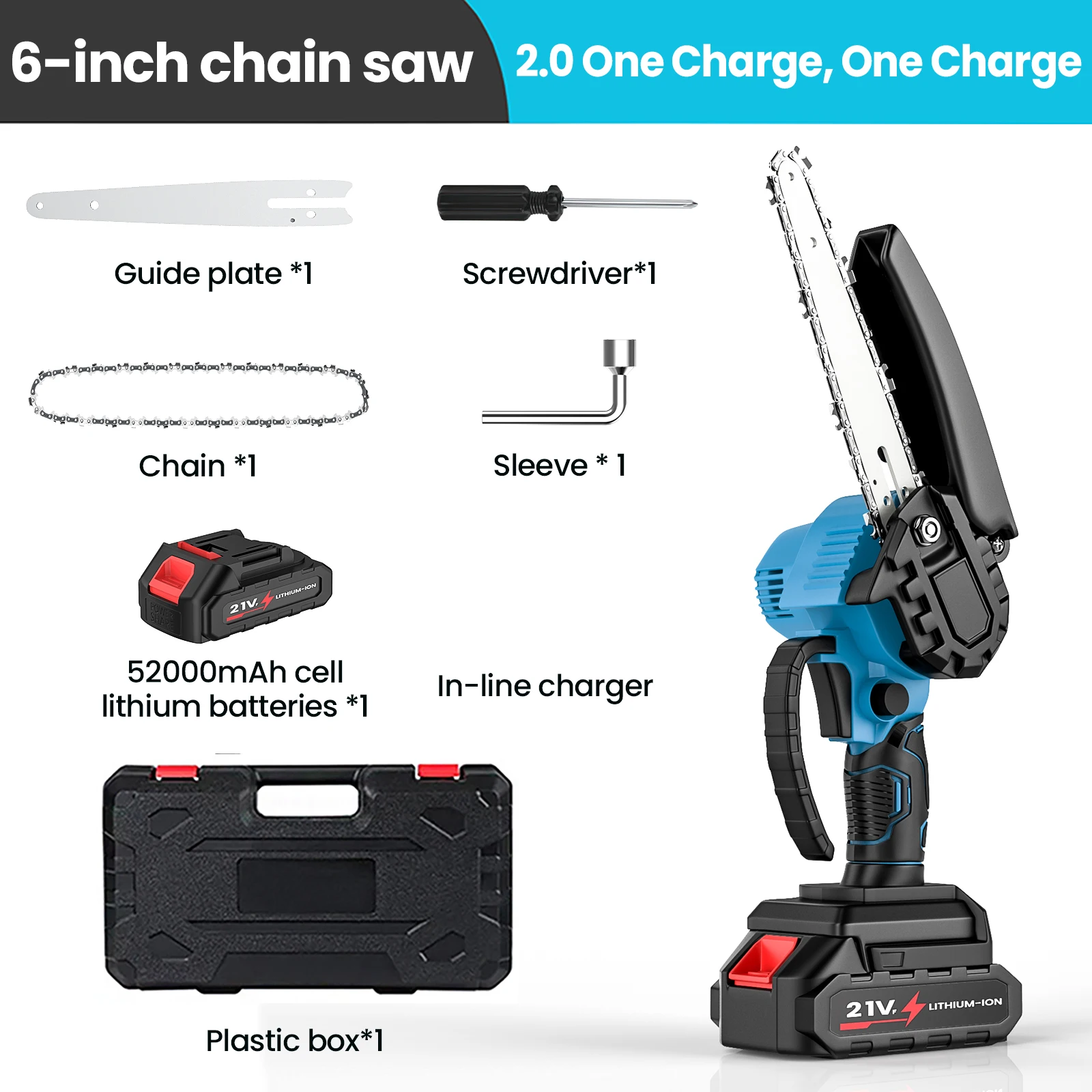3000W 6 Zoll Elektrische Kettensäge Handheld Tragbare Mini Kettensäge Baum Holz Cutter Beschneiden Garten Power Tool Für makita 18V Batterie – Detail 9