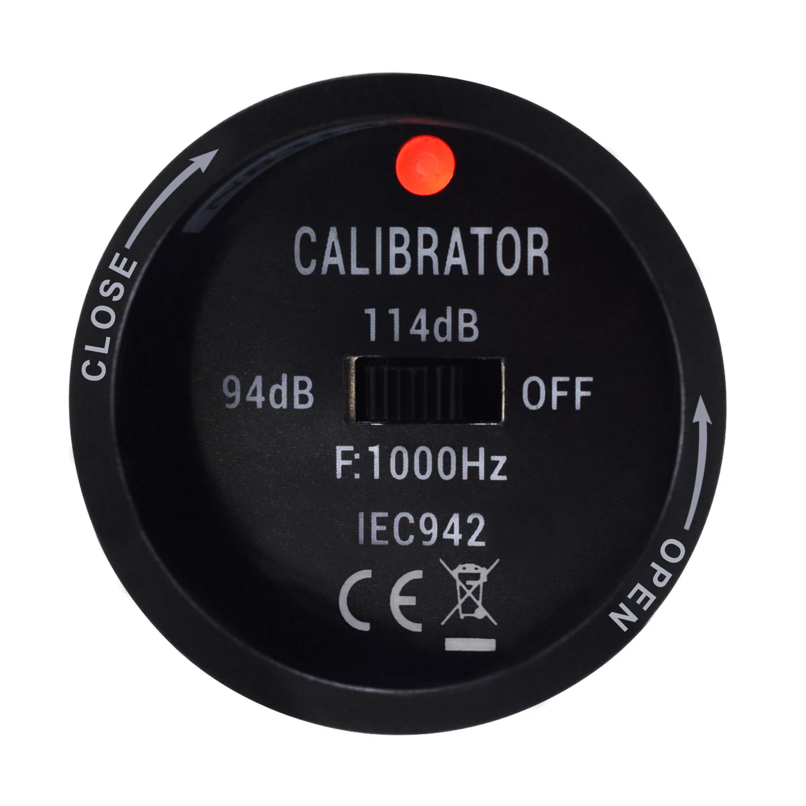 Handheld Digital Sound Noise Level Calibrator for Sound Level Meter 94dB & 114dB Class I w/ Battery +/-0.3 db Accuracy