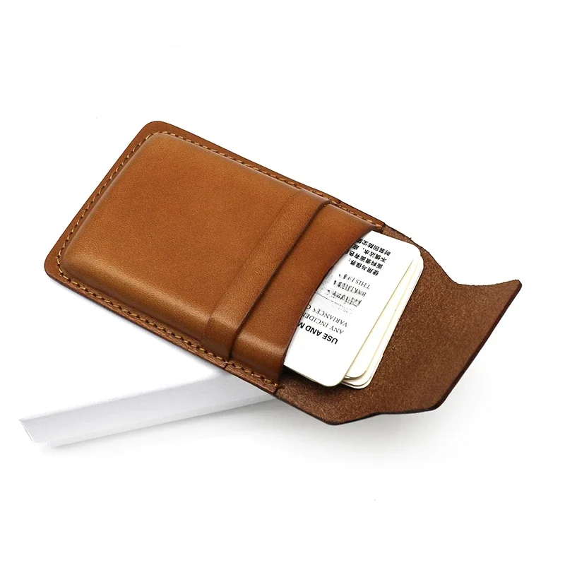 Nowe mody biznes etui na karty prawdziwej skóry rocznika mężczyzn mały posiadacz karty kredytowej 100% Cowskin Retro kobiety Mini portmonetki — zdjęcie 2