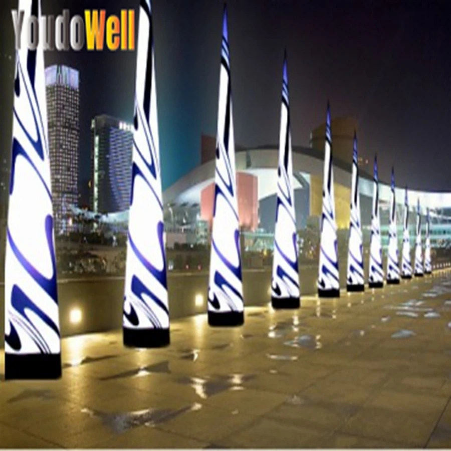 

Inflatable Straight Cone Air Cone Column with Color Drawing Variable LED Light for Event Decoration Carpet Entrance