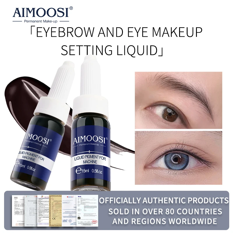 

AIMOOSI Eyebrow Tattoo Inks for Permanent Makeup Professional Microblading Brow Pigments 0.5OZ Large Size Ink for Tattoo Artists