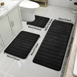 Set di tappeti da bagno 3 pezzi tappetino per piedi morbido tappetino assorbente in Memory Foam asciutto veloce pavimento antiscivolo cucina doccia zerbino tappetino per wc