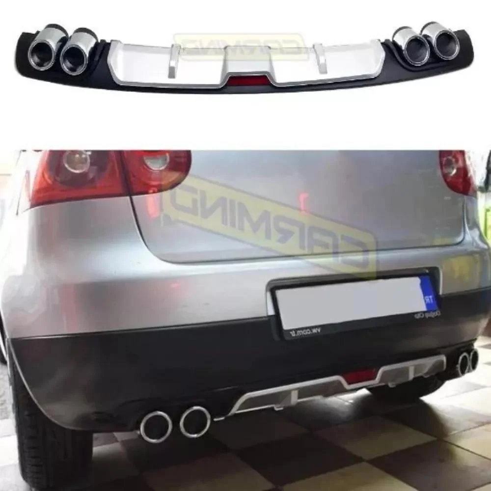 Car Rear Bumper Diffuser Black ABS Plastic Car Styling Spoiler Deflector BodyKit Splitter Lip For VW Volkswagen Golf MK6