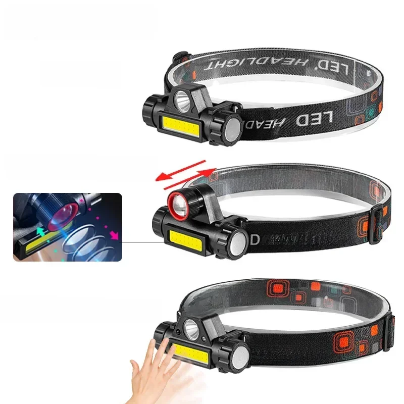 Lampe de poche étanche COB LED avec aimant, lampe torche aste, vêtements de sauna, extérieur, camping, pêche, lanterne minière