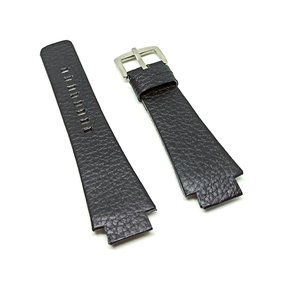 Diesel Cliffhanger DZ1089 , DZ1091 , DZ1186 , DZ1263 , DZ1299 Fits with 18mm Black Genuine Leather Handmade Watch Strap Band