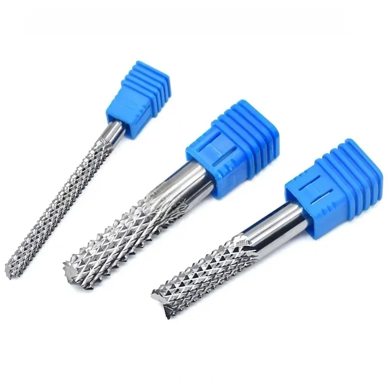 2szt Zęby kukurydziane z węglików spiekanych 3.175 4mm Frez trzpieniowy do pcb Frez CNC Narzędzia do grawerowania Frez do płytek drukowanych Drewno — zdjęcie 2