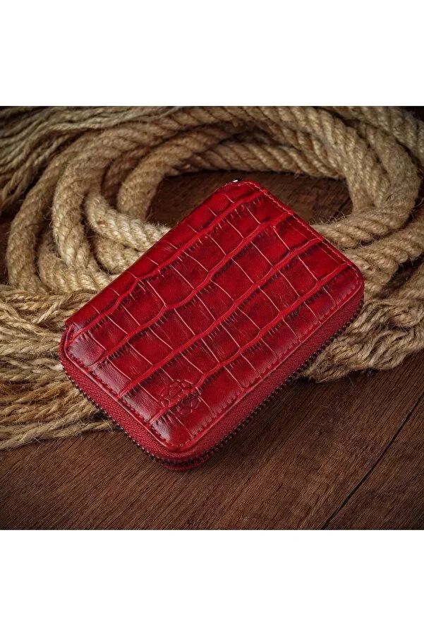 Model Zippered Leather Wallet Men-Women