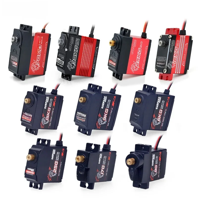 SURPASS Hobby 1/10 engrenages métalliques à grande vitesse, Mini servomoteur 9g 15kg 20kg 25kg 30kg pour voiture RC 1/8 1/12 1/10 RC, 1 pièce