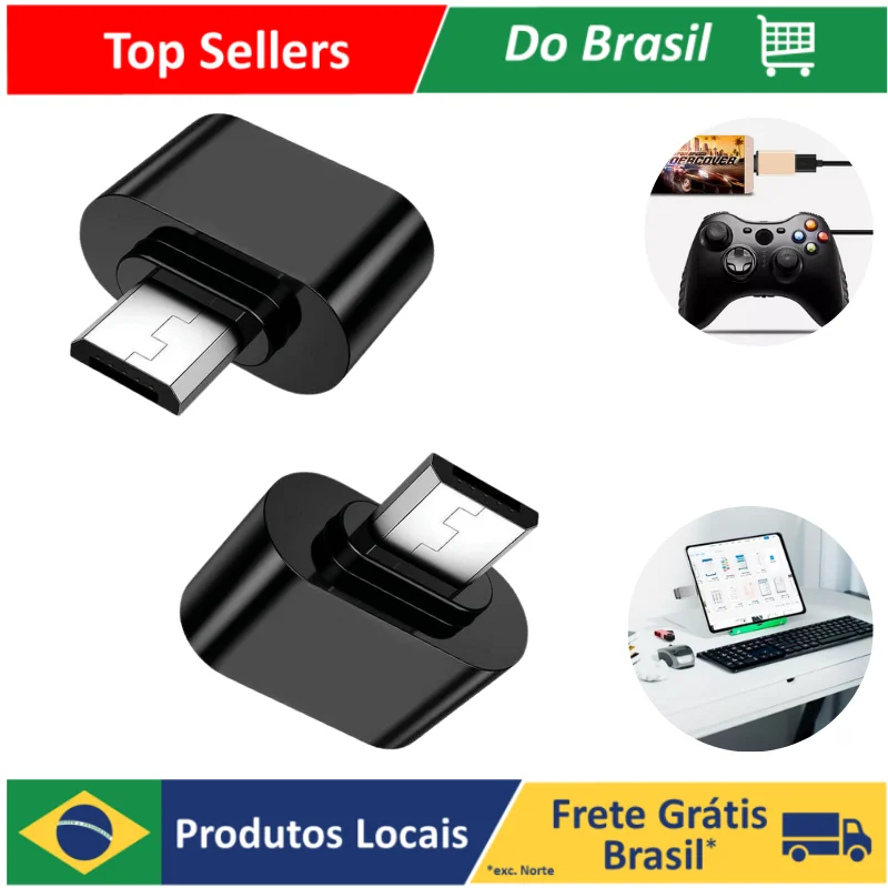 Adaptador Conector Otg Usb P/ V8 Micro Usb Celular OU Pendrive