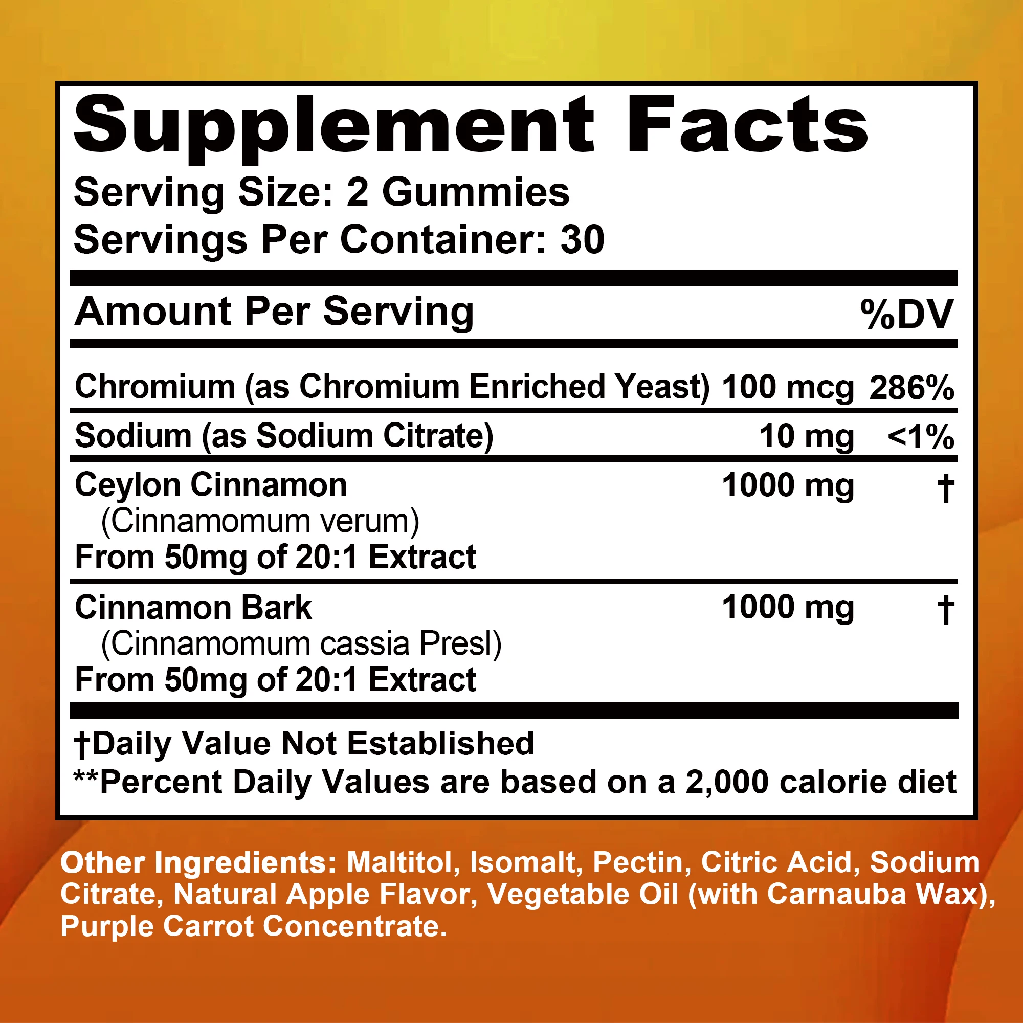 Ceylon Cinnamon Gummies - Good for The Heart and Digestive Health, Metabolism Boost, Immune Support - 60 Gummies