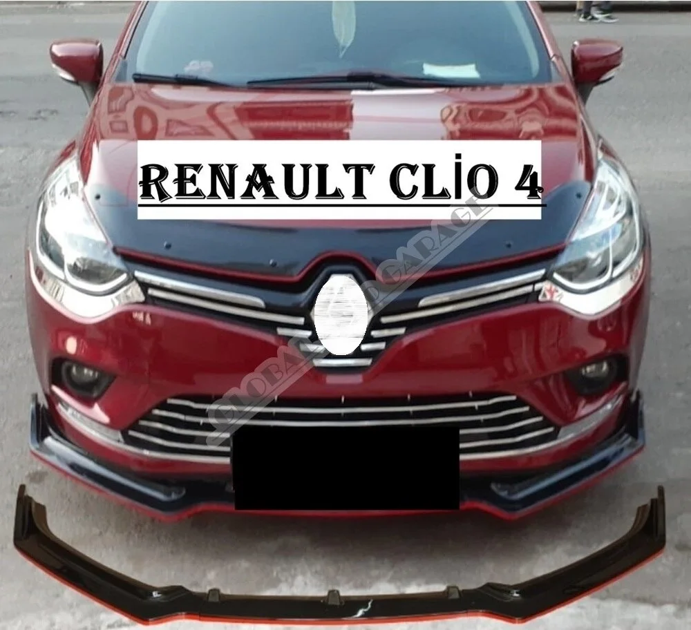 

For Renault Clio 4 Front Bumper Attachment Lip 2012-2020 Piano Glossy Black Splitter Diffuser Universal Spoiler Bumper