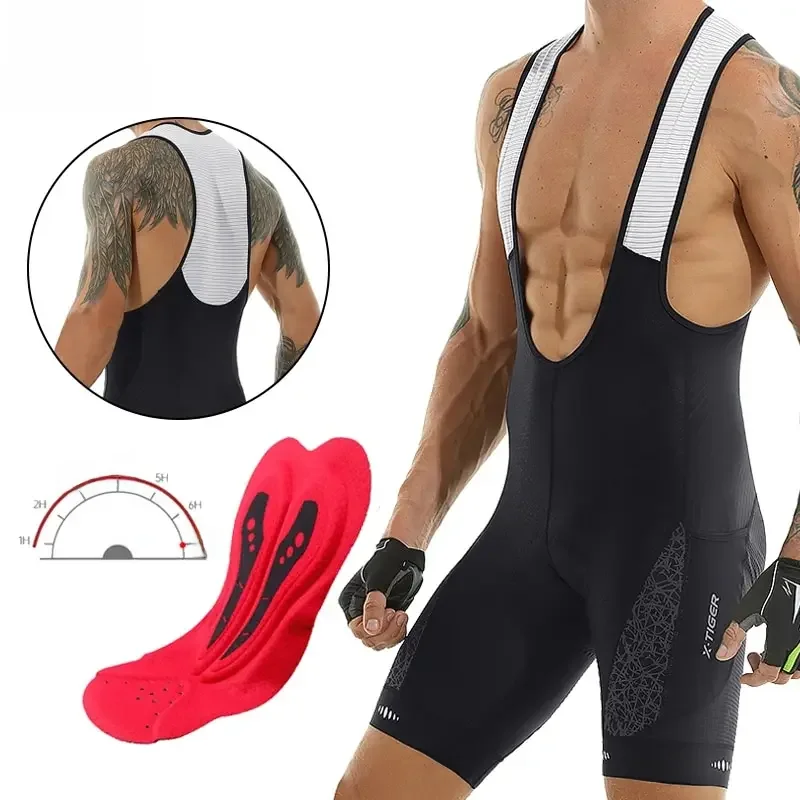 AliExpress X-TIGER Cycling Bib Shorts 5D Gel Pad Mountain Bike Shorts Bretelle Pockets Outdoor Breathable UPF50+ Bike