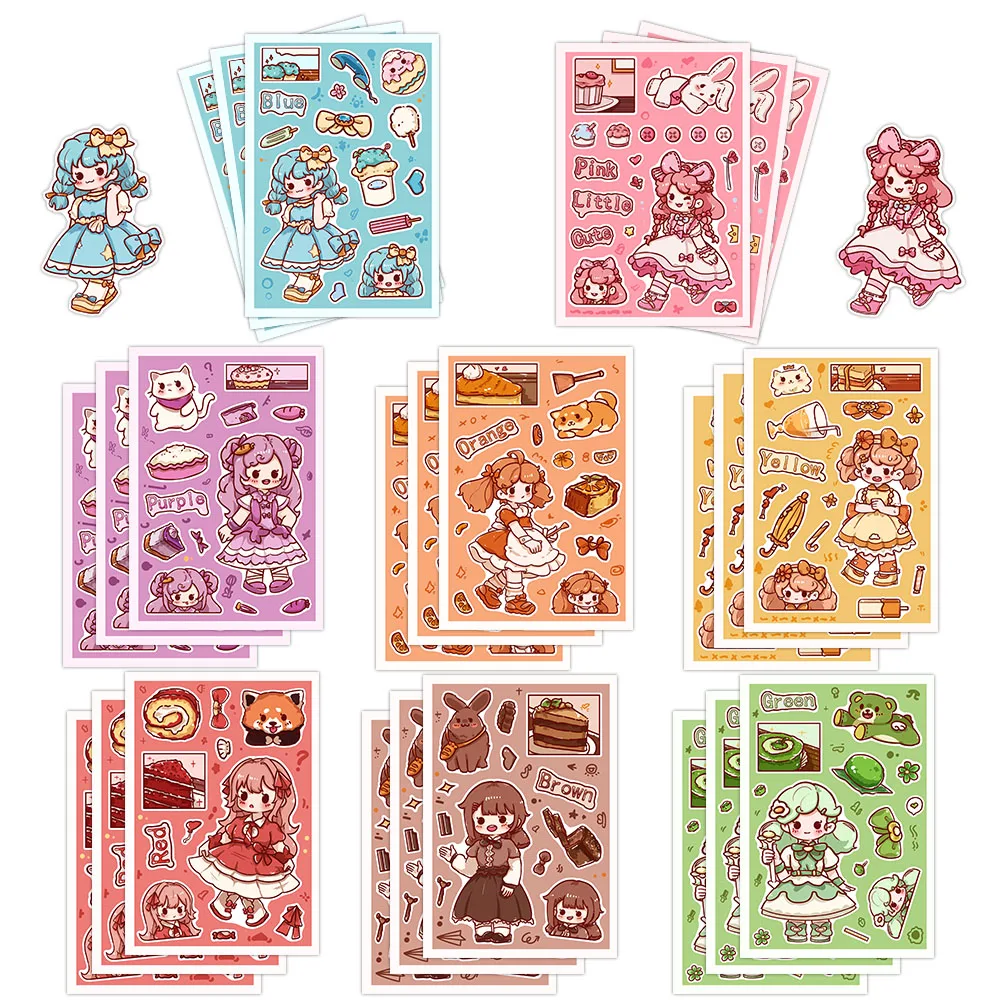 8PCS Cute Little Duo Duo Collage Cartoon Graffiti Mobile Pho