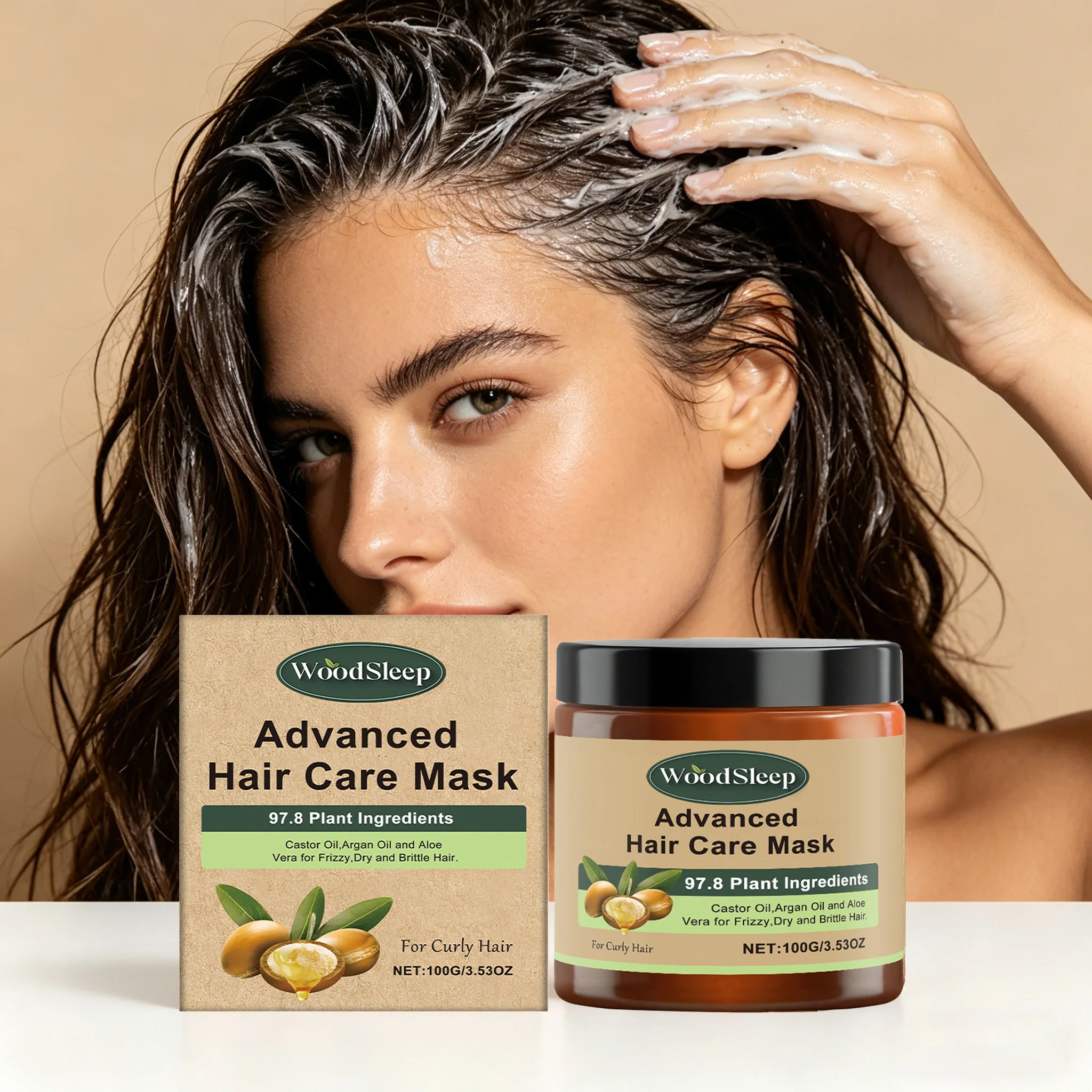 100G Natural Hair Mask Rich Nutrient Nourishing Scalp Reduce Frizzing Enhance Smoothess Lasting Fresh Fragrance Hair Mask