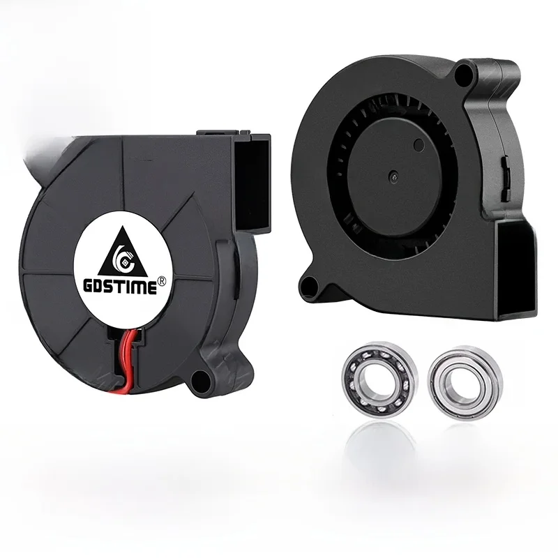 Gdstime 5015 Wentylator dmuchawy 24V 12V 5V 50MMx15MM Turbinowy wentylator promieniowy 5015 Podwójna kulka Szybka chłodnica do chłodzenia części drukarek 3D — zdjęcie 2