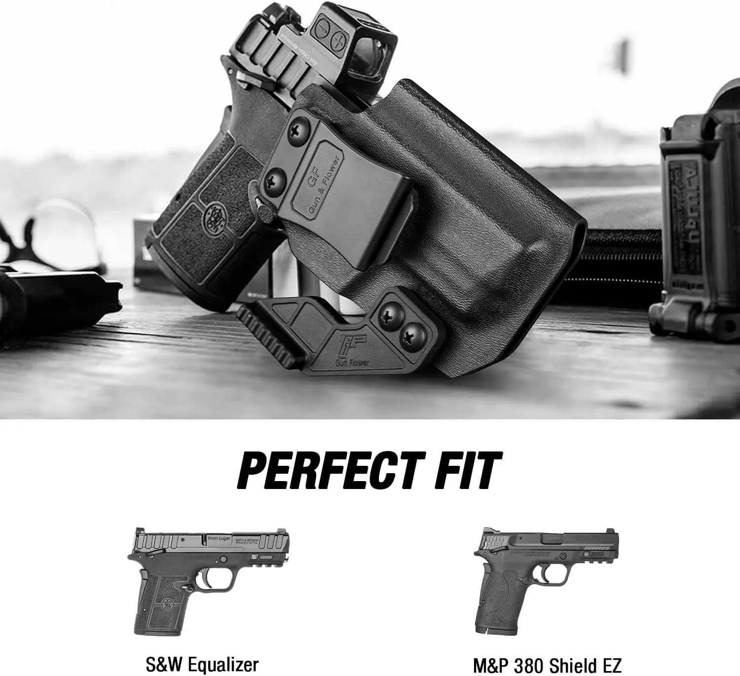 Imagem -02 - Equalizador Coldre Óptica Corte e Garra Iwb Kydex Coldre Também Apto m & p 380 Escudo ez Dentro da Cintura Escondido Transportar s & w