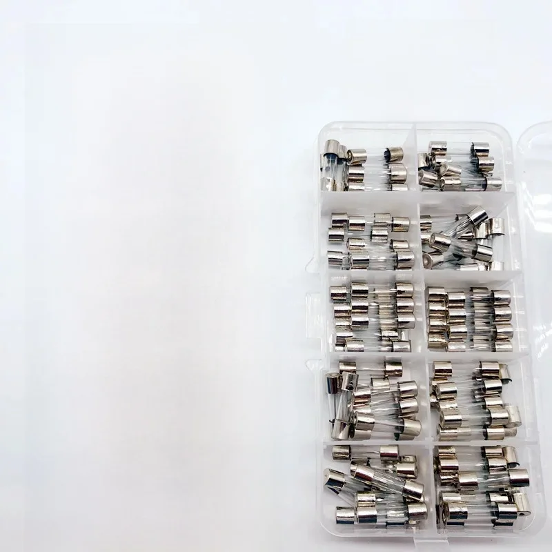 Kit de boîte à fusibles en verre à soufflage rapide, protection de courant de circuit, 5x20mm, 100 V, 250 pièces 0.2/0.5/1/2/3/4/5/6/7/8/10/15/20/25/30A