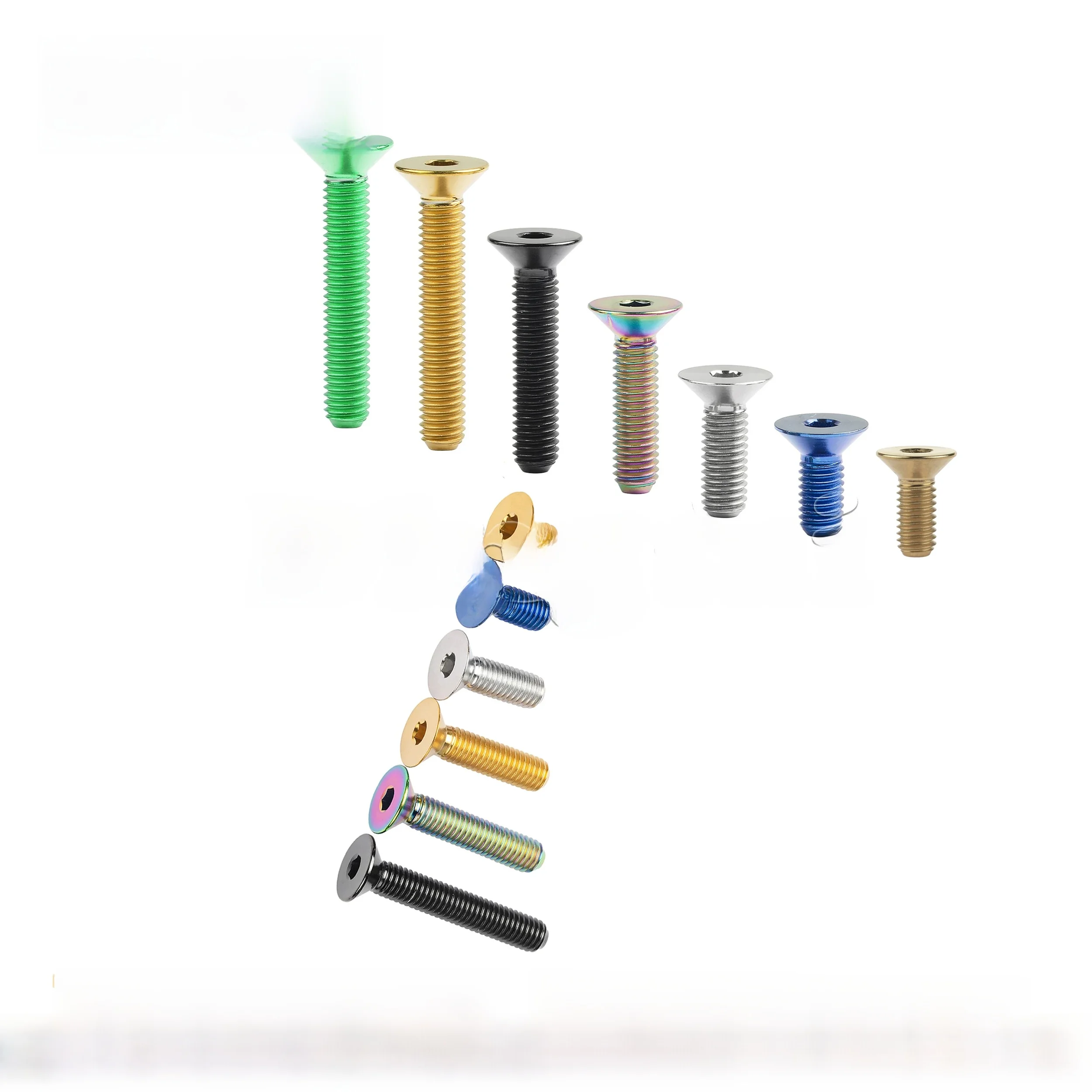 AliExpress Dingtai Titanium Bolt M5/M6x10 12 15 20 25 30 35 40 45mm Hexagon Socket Countersunk Screws for Bicycle Top Cap Parts