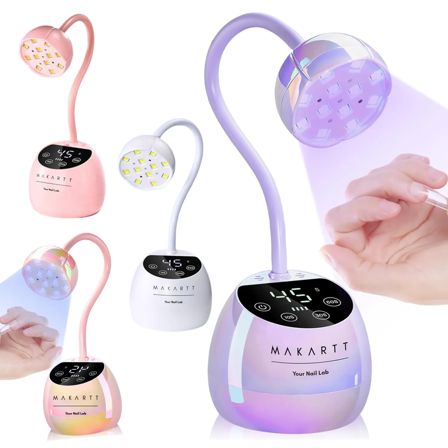 

УФ-светодиодная лампа для ногтей - УФ-лампа «гусиная шея» для гель-лака для ногтей, USB 39 Вт, беспроводная вспышка, лампа с 4-кратной и автоматической сушилкой с датчиком