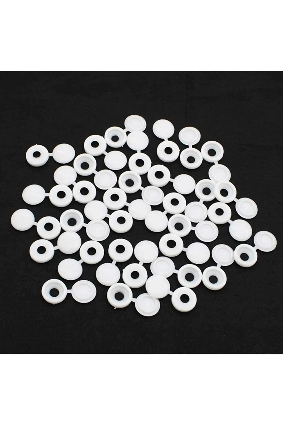 100 PCS Hinged White plastic screw cover, screw hidden cover, screw cover, furniture screw cover with hard Flat head Wood