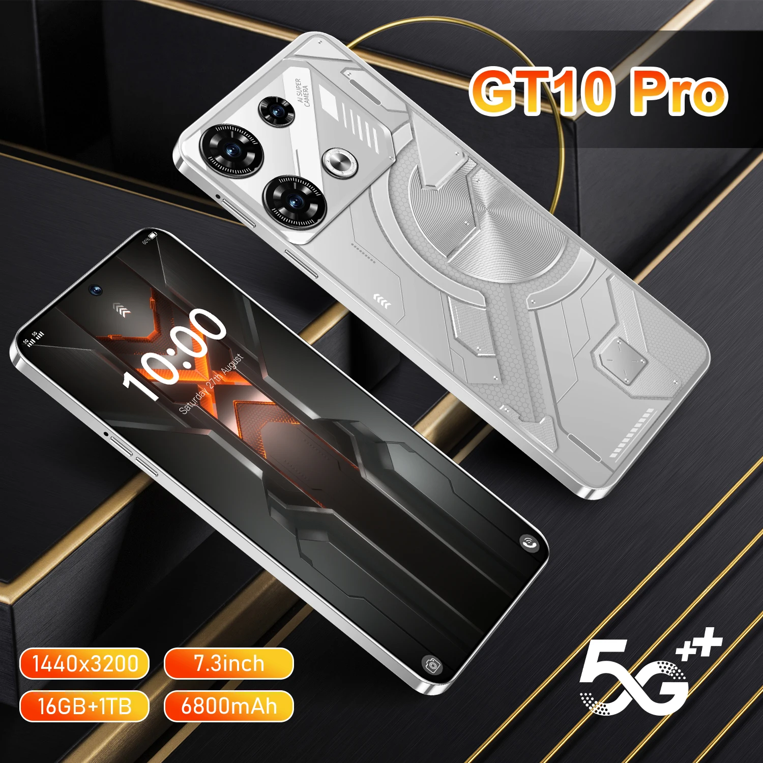 2024 GT20 Pro Smartphone 7.3 inch Full Screen 4G/5G Cell Phone 16TB+1TB 6800mAh Mobile Phones 108MP Global Version Celulares