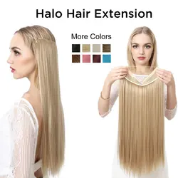 Real Human Hair Clip in Hair Extension Apply With Invisible Wire Natural Hair 5Clips 12-26Inch Fish Line Hair Extensions