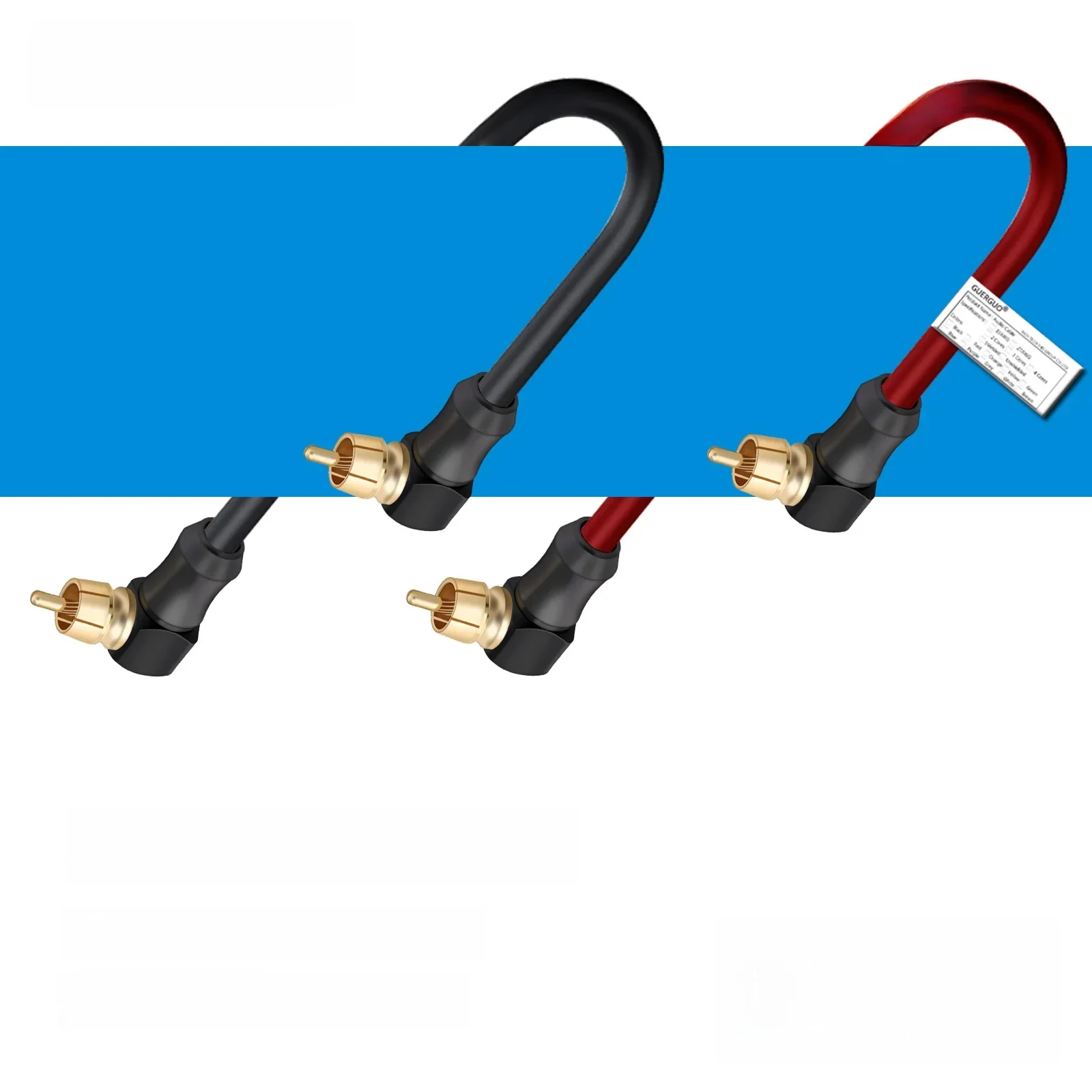 Câble d'extension Audio stéréo RCA mâle à Angle droit, 90 degrés, pour Home cinéma, amplificateur HDTV, système Hi-Fi, haut-parleur