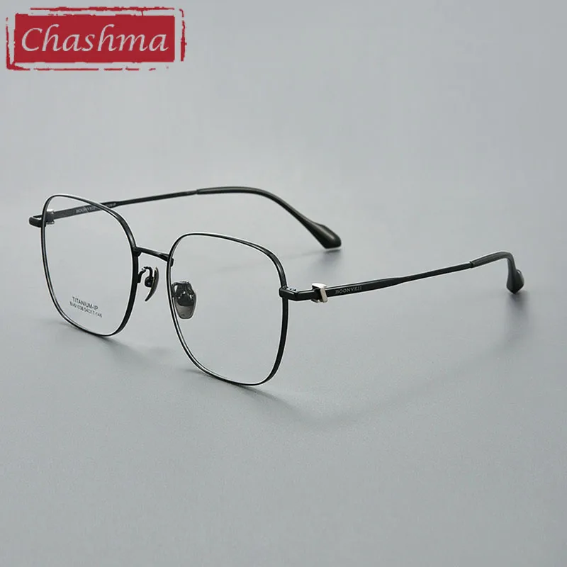 

Chashma Men Retro Eyeglasses Pure Titanium Prescription Glasses Frame Women Ultralight Spectacle Optical Frames 146mm Temples