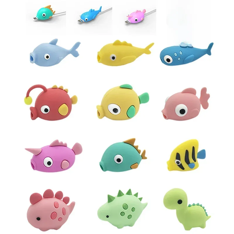 Protecteur de câble Animal mignon, 1 pièce, Protection de fil de dessin animé, Mini couverture en Silicone, enrouleur de câble de chargement pour câble de chargeur Iphone