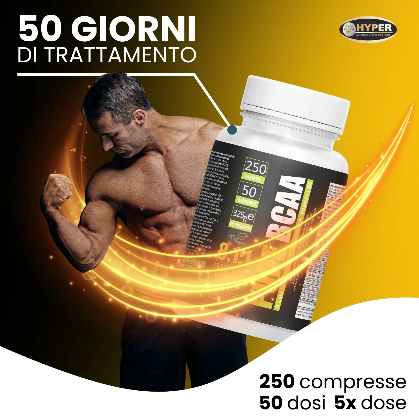 Next Nutrition BCAA 8:1:1 الأحماض الأمينية المفرعة 1000 مجم - زيادة كتلة العضلات والتعافي السريع - تمرين ما قبل التمارين الرياضية - 250 أقراص خالية من اللاكتوز مع مكمل فيتامين B6 النباتي في إيطاليا