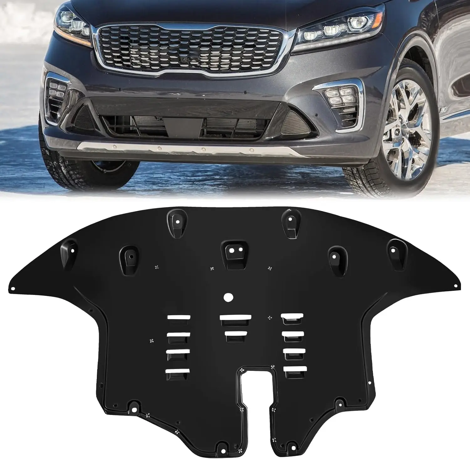 

Защита двигателя SHAWHO AUTO для Kia Sorento 2016-2020 (16, 17, 18, 19, 20 годов выпуска) с алюминиевой накладкой, нижняя защита двигателя