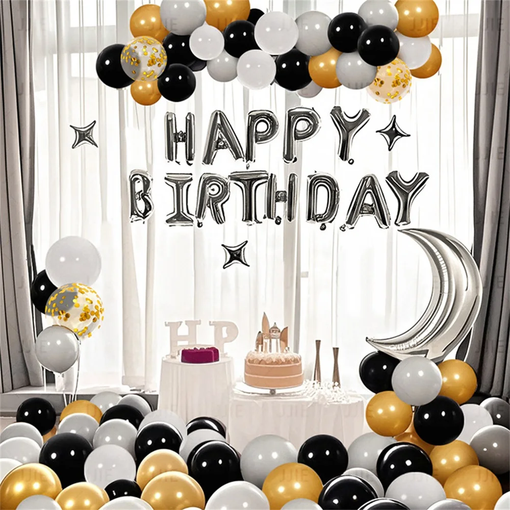 

Multicolor Happy Birthday Foil Balloons Banner Kit Latex Air Globos for Birthday Wedding Party Backdrop Romm Decoration Supplies