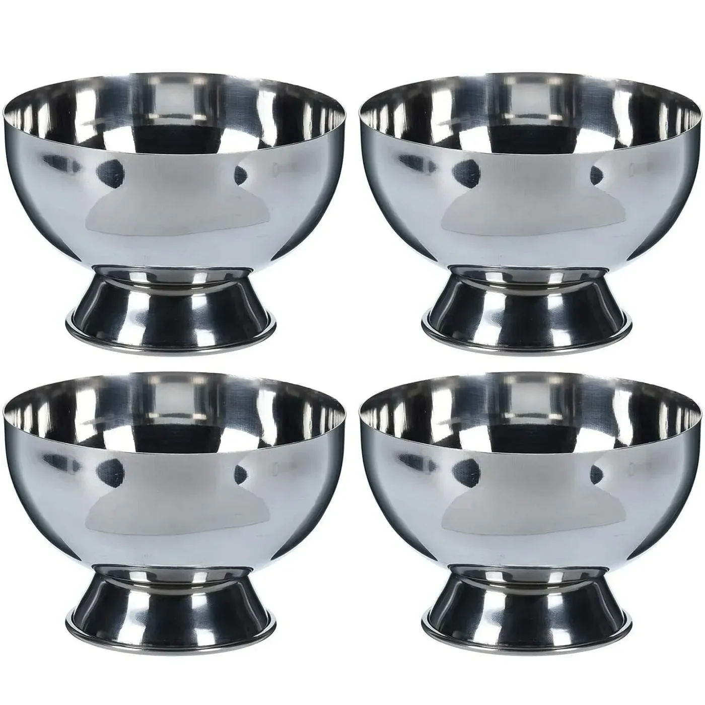 Juego de 4 Cuencos Boles tazones de postre de acero inoxidable Para Restaurante Bar Bar Casa
