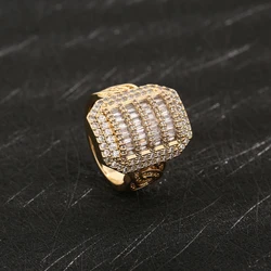 Original best-selling rectangular zircon fashion ring, made of copper, popular for both men and women this season