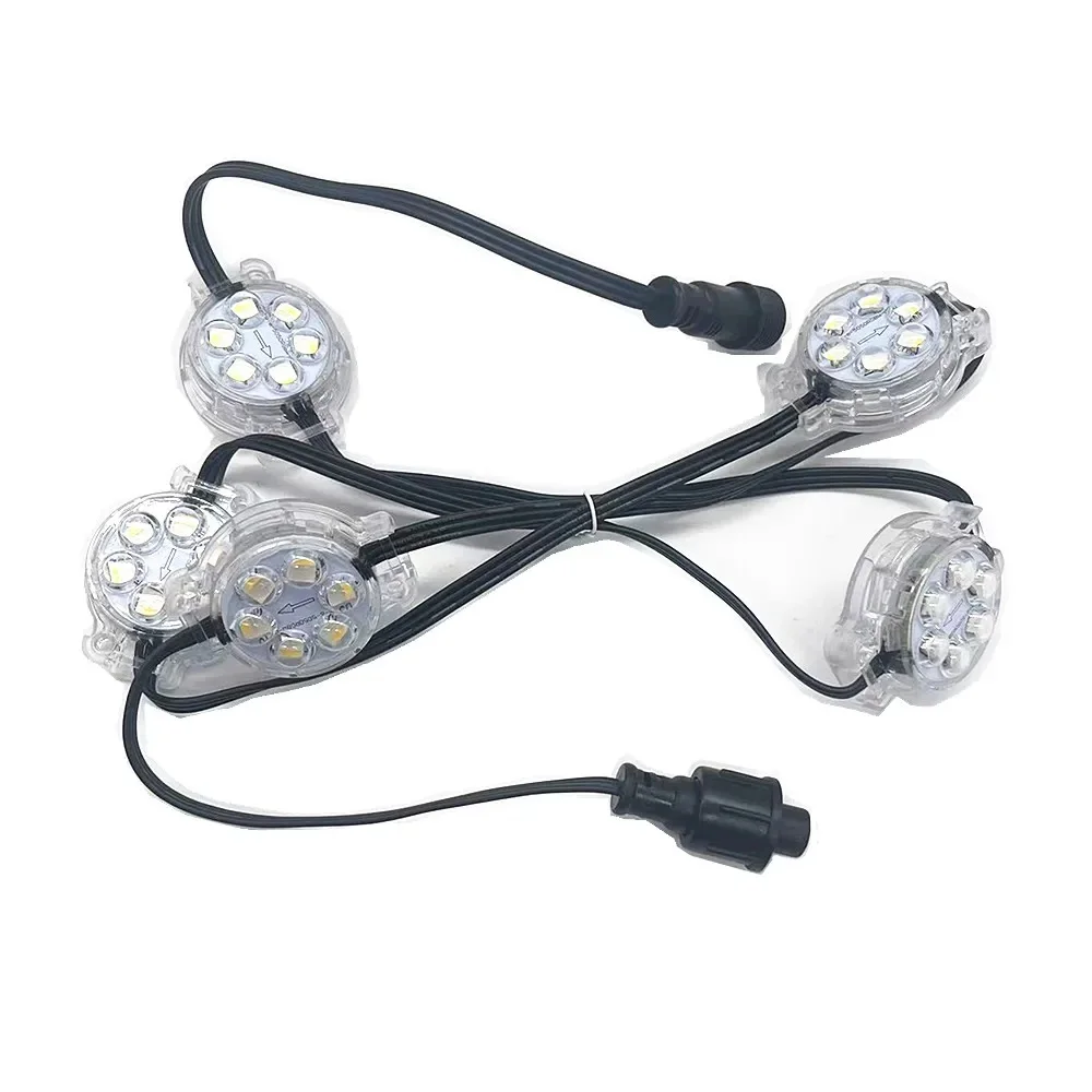 Pixel Point Light LED, 24V, RGBW, RGBWW, 40mm, 12V, IP68, Éclairage extérieur en continu, Noël, Vacances, Éclairage sur rail
