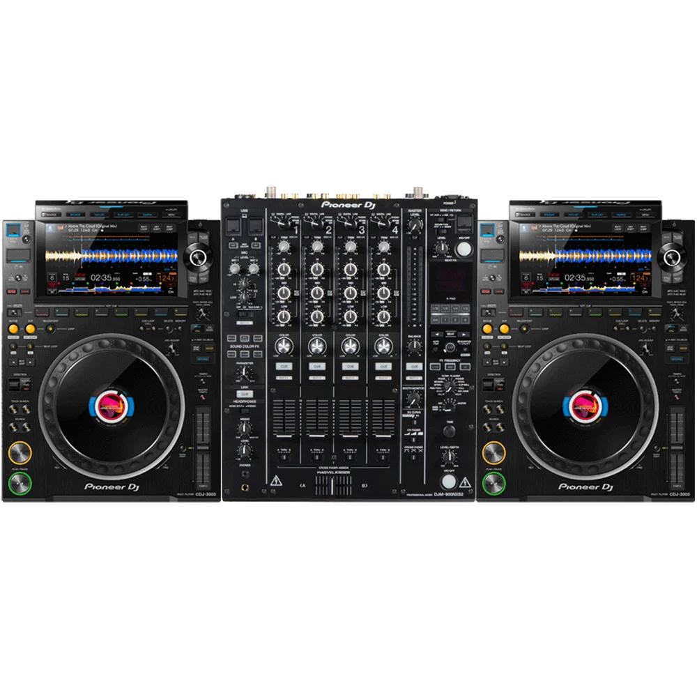 パイオニアdjコントローラーおよびミキサーセット,CDJ-3000, 2ペア,DJM-V10, 100v,新品