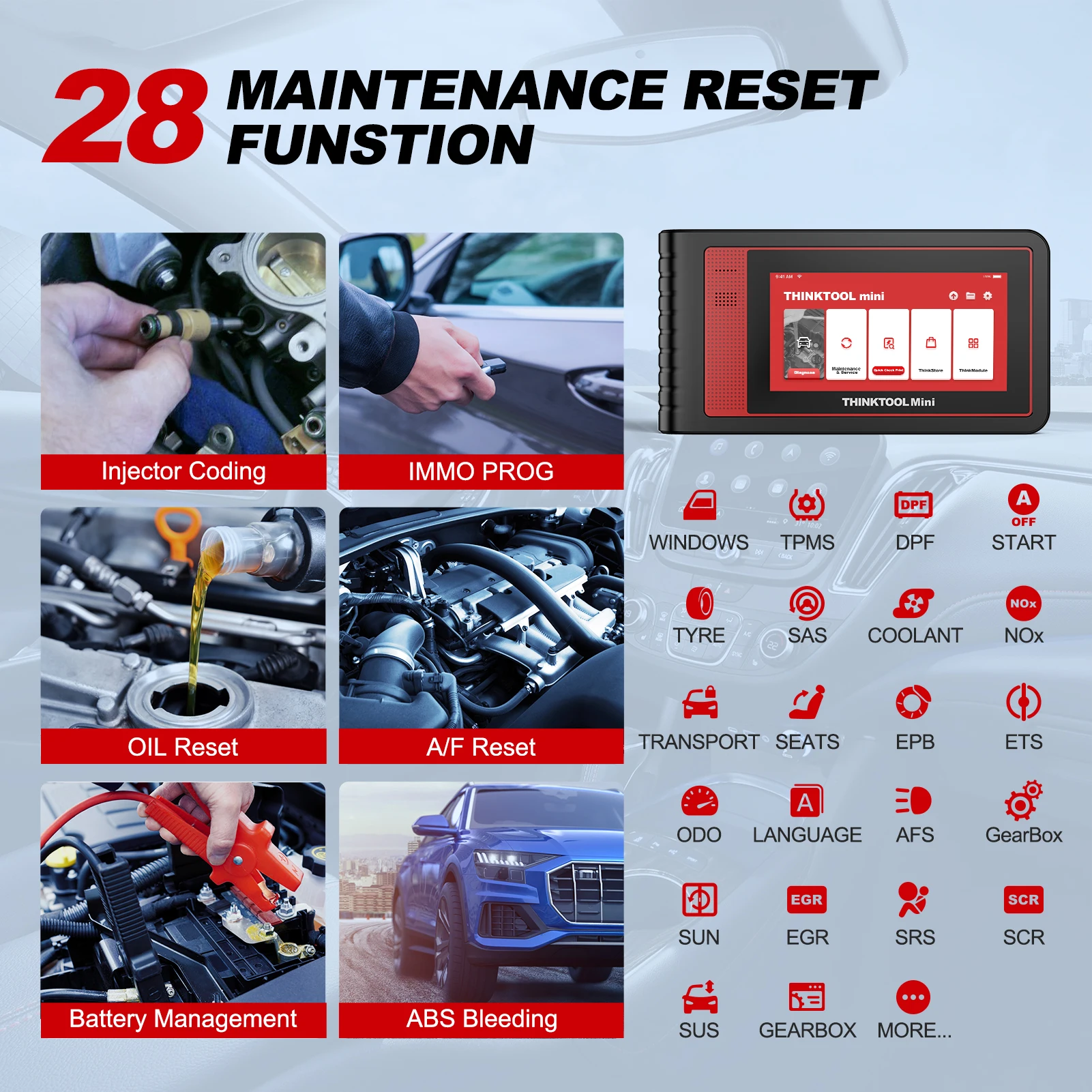 THINKCAR THINKTOOL Mini Professional Car Diagnostic Tools Obd2 Scanner Full System ECU Coding 28 Resets OE-Level Mini 2 CANFD