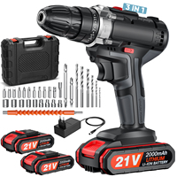 21V Electric Impact Cordless Drill High-power Lithium Battery Wireless Rechargeable Hand Drill Home DIY Electric Power Tools