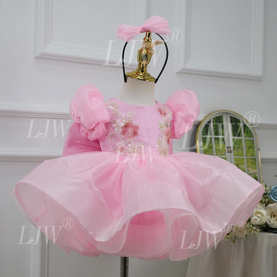 Baby First Birthday Dress Floral puff sleeve girl's princess dress wedding flower girl dress party theme dress
