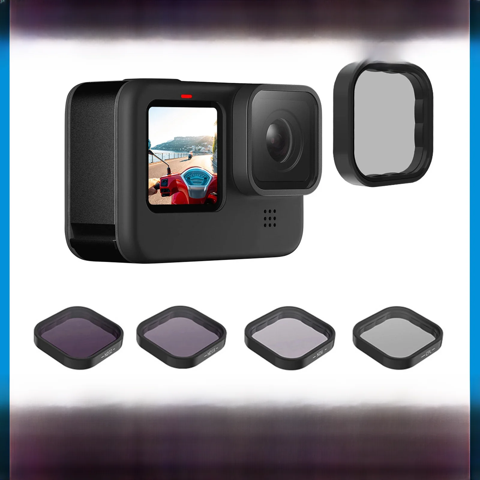 TELESIN ND8 ND16 ND32 CPL Conjunto de filtros de lente Quadro de liga de alumínio para GoPro Hero 9
