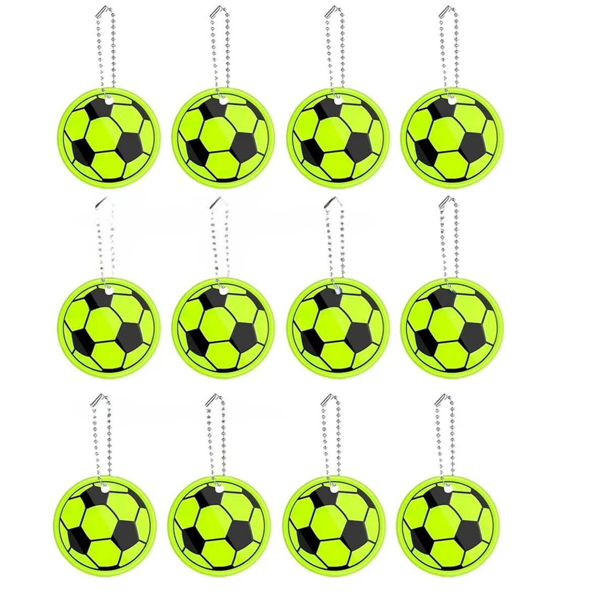 AliExpress 12PCS Reflector Pendant Soccer Keychain,Safety Football Reflector ,Reflective Keyring for Cycling Walking Running