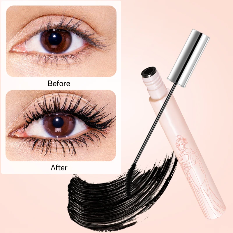 Long-Wear Waterproof Mascara, Volumizing And Curling, Smudge-Proof And Sweat-Proof, Quick-Drying, Free-Bend Lash Brush Head
